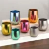 TiRoam double-wall pure titanium tumbler color collection, lightweight titanium cups for tea, coffee, iced drinks, and everyday use