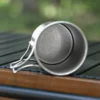 Bottom detail of pure titanium camp mug with crystalline finish