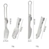 Foldable pure titanium fork and knife dimensions and weight