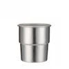 Classic natural titanium stackable cup on a white background