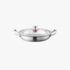 26 cm pure titanium frying pan with dual handles and glass lid
