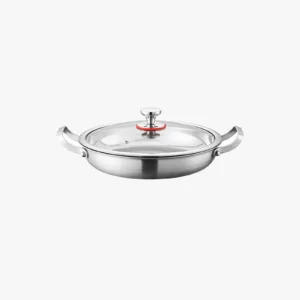 26 cm pure titanium frying pan with dual handles and glass lid