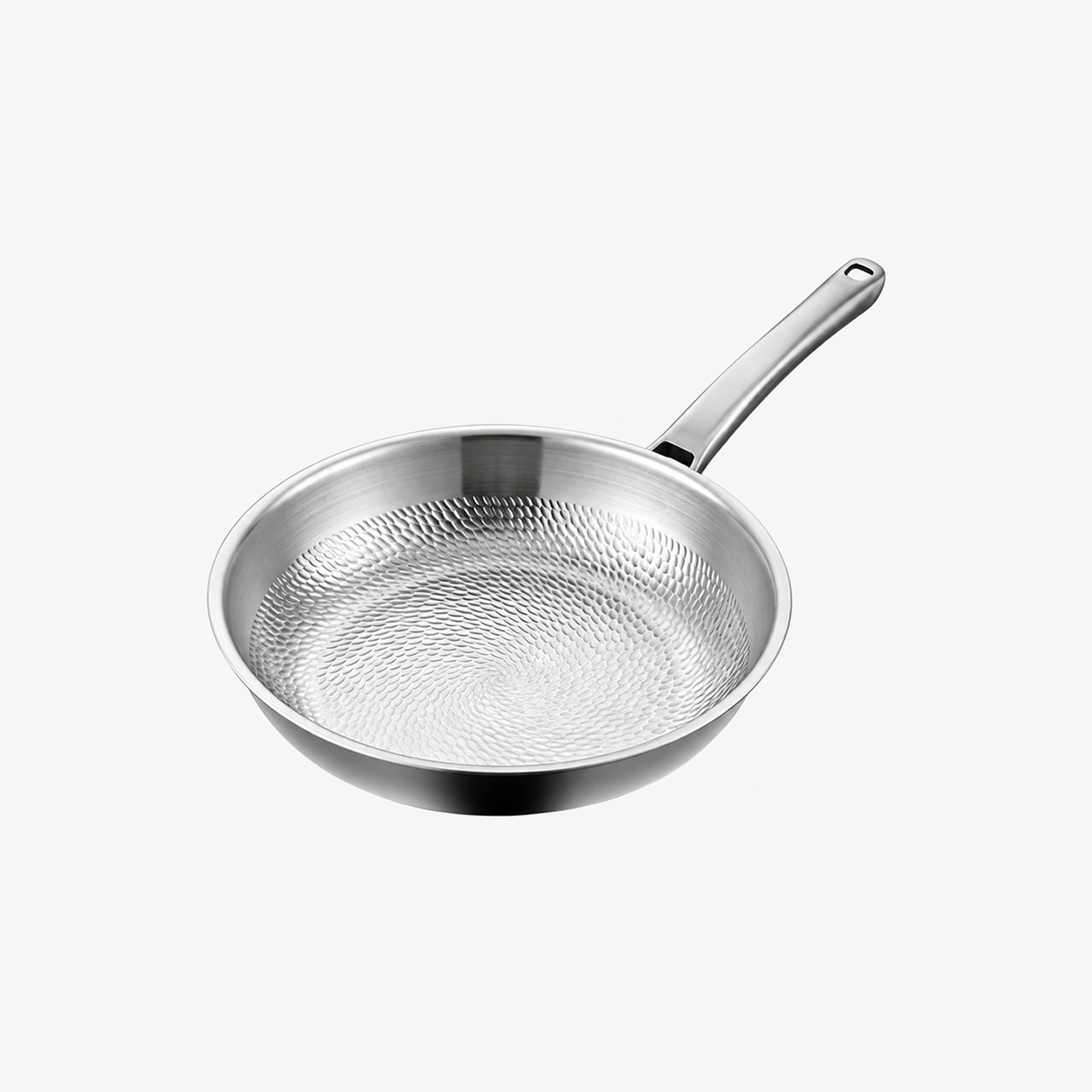 TiRoam embossed titanium frying pan with a pure titanium dragon-scale textured cooking surface