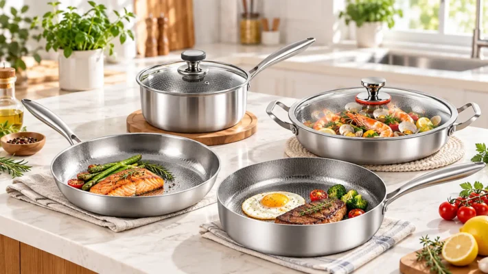 Different titanium cookware shapes for everyday cooking